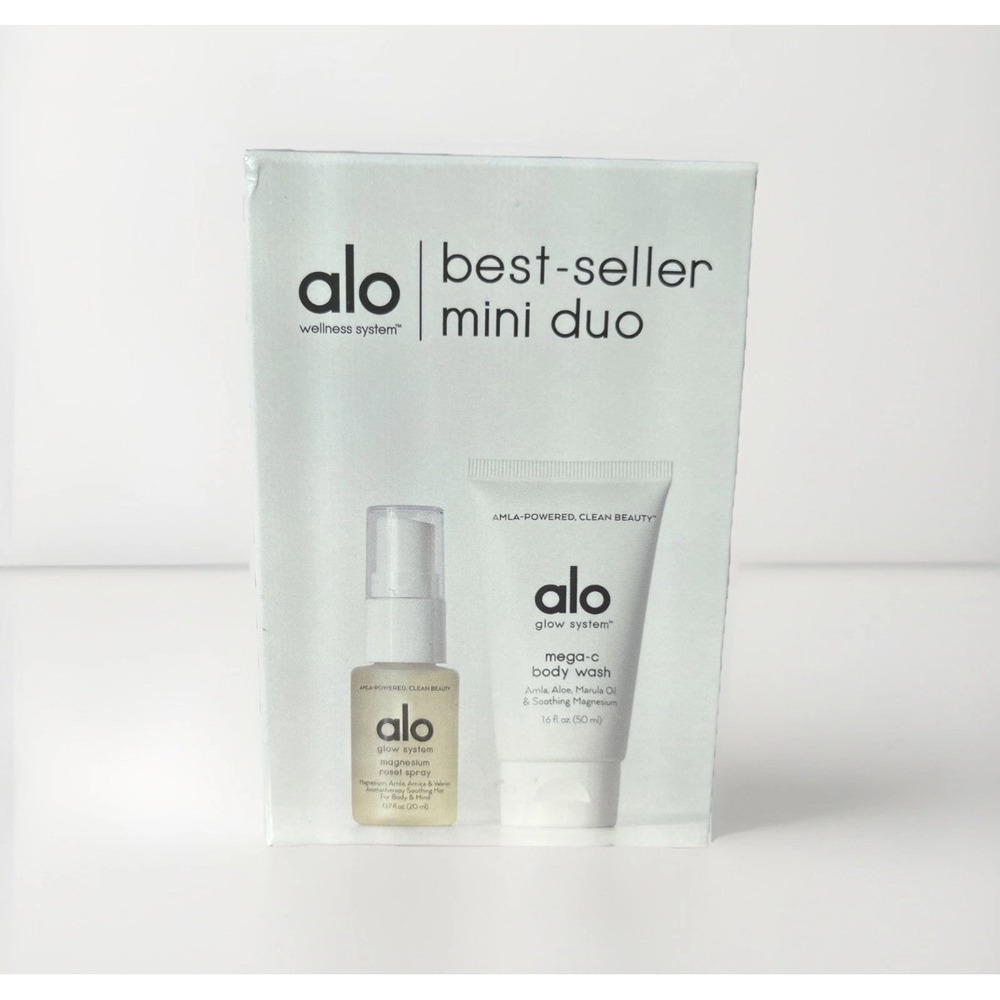ALO Glow System Mini Duo Magnesium Reset Spray Mega-C Body Wash. NIB